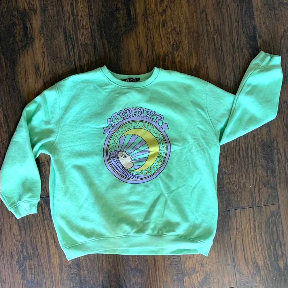 Daisy Street Mint Green Stargazer Sweatshirt